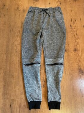 Encrypted Kids Gray Zip-Knee Jogger Pants